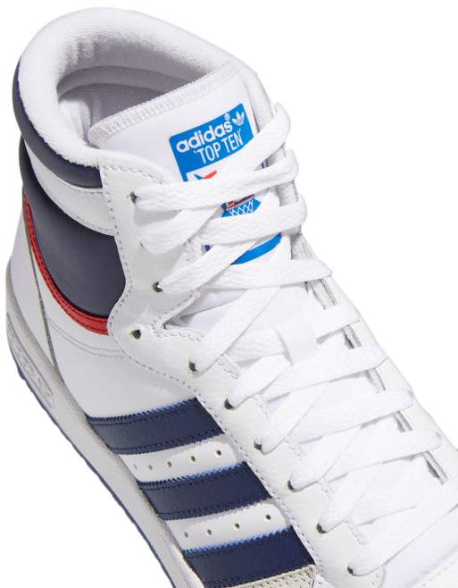 adidas Originals Top Ten sneakers in white and night marine ASOS