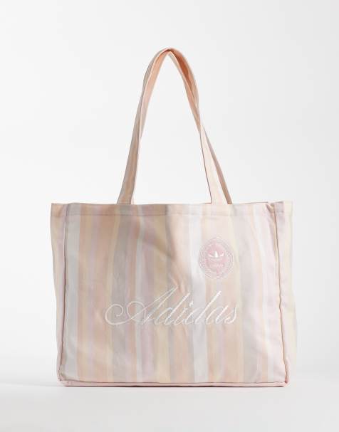 adidas Originals – Torba typu tote w różowe paski z logo - view 1