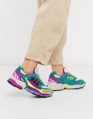 Adidas Originals Torsion TRDC Sneakers viola e verde