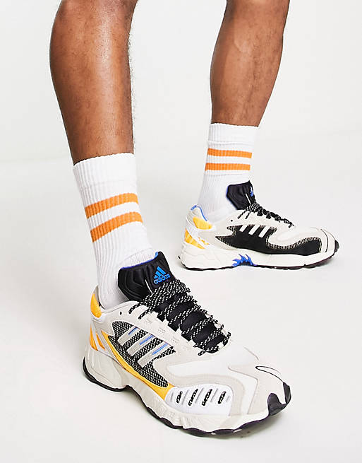 adidas Originals Torsion TRDC trainers in white and brown