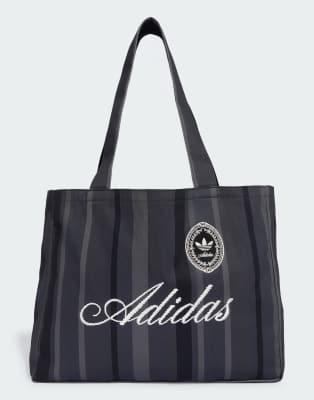 adidas Originals - Tote bag en toile - Gris six/noir