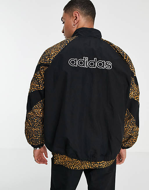 adidas Originals track jacket in leopard print