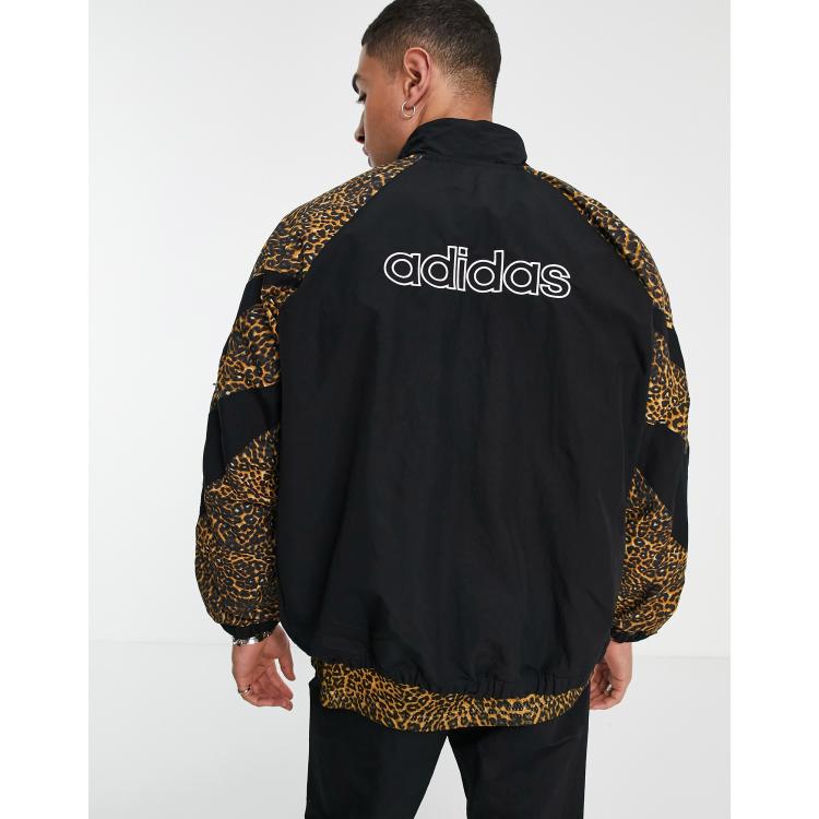 adidas Originals track jacket in leopard print