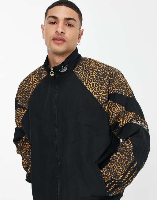 adidas Originals track jacket in leopard print