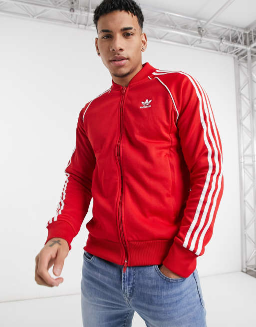 Red superstar best sale track jacket