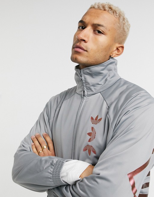 adidas Originals track jacket with 3-stripes in grey