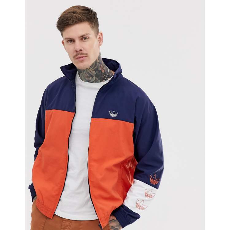 Blocked warm up track jacket online