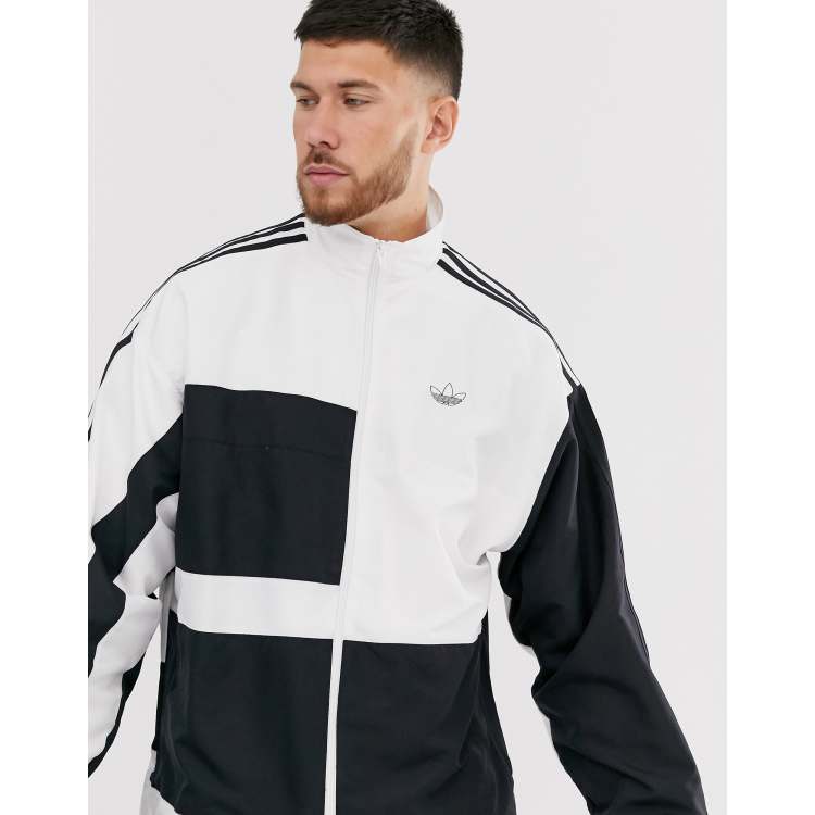 adidas Originals track jacket with colour blocking in white ASOS