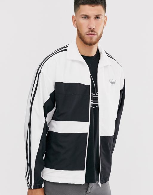 Adidas black and white cheap track jacket