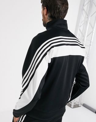 adidas 3 stripe black jacket