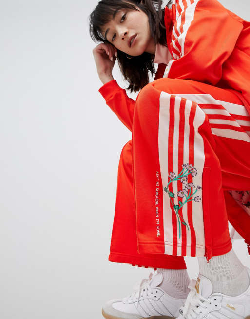 Adidas Originals Three Stripe Cigarette Pants In Orange | lupon.gov.ph