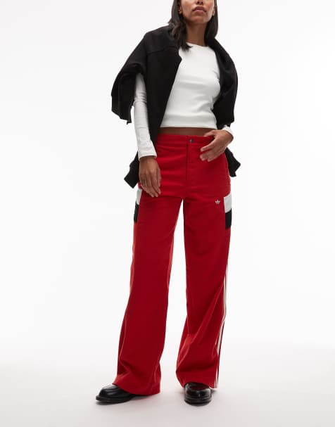 adidas Originals track pants in red and white - view 1