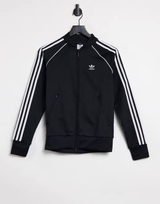 adidas black track top