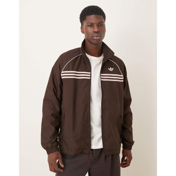 adidas Originals track top in dark brown | ASOS