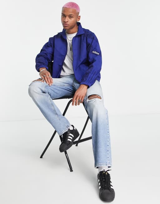 adidas denim track top