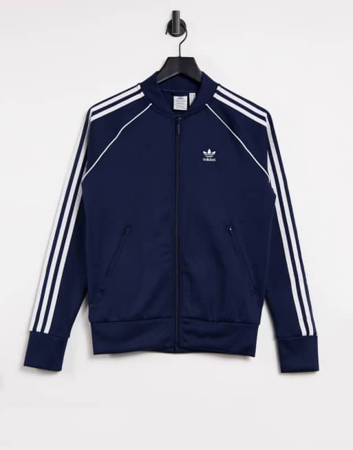 Navy adidas hot sale tracksuit top