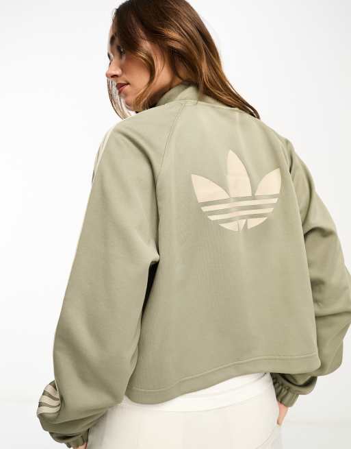 adidas Originals Trainingsjacke in Beige mit drei Streifen ASOS