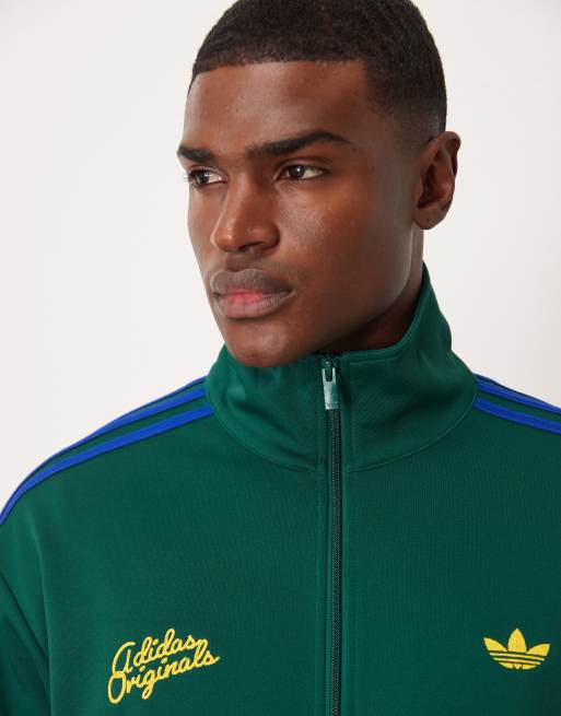 adidas Originals – Trainingsjacke in Grün mit Logo-Schriftzug und Rosenmotiv, 5 von 5