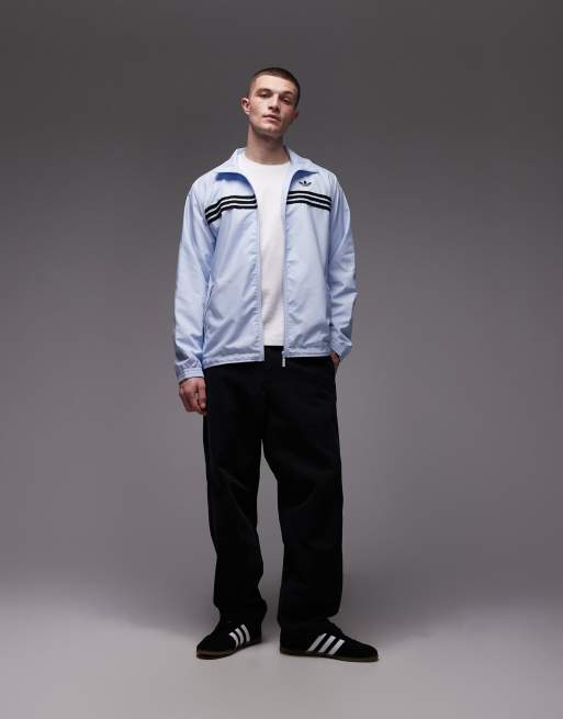 adidas Originals – Trainingsjacke in Hellblau mit Bruststreifen, 2 von 5