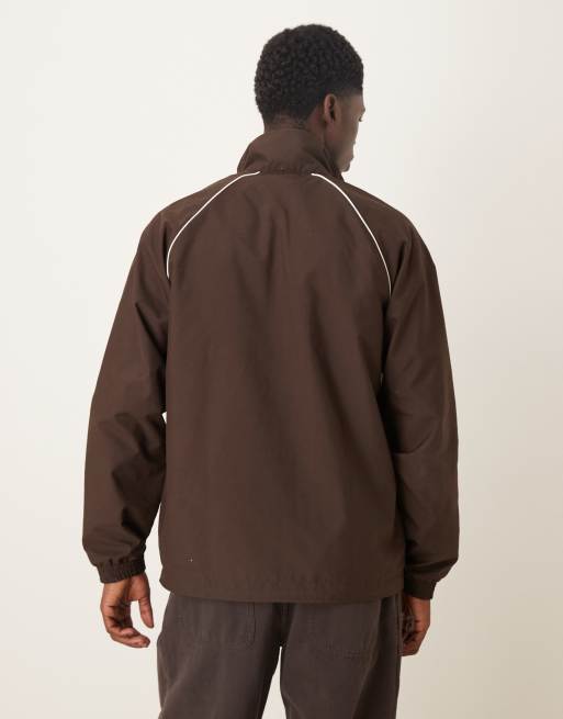 adidas Originals – Trainingsjacke in Kaffeebraun mit Bruststreifen, 4 von 4