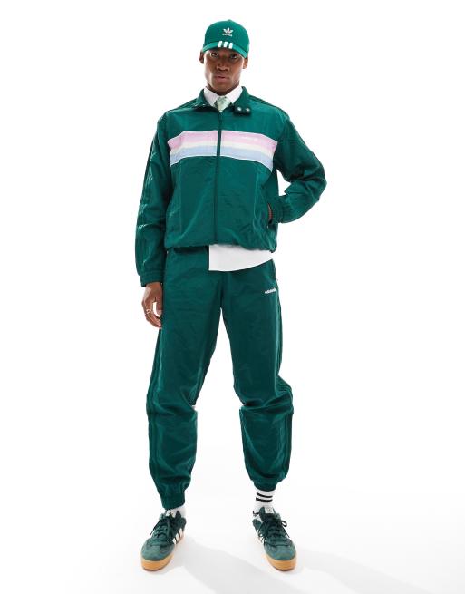 adidas Originals Trainingsoberteil aus Webstoff in College Grun im Stil der 80er ASOS