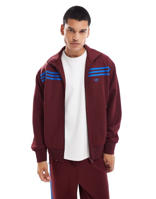 adidas Originals - Trainingstop in jaren 70-stijl in bordeauxrood