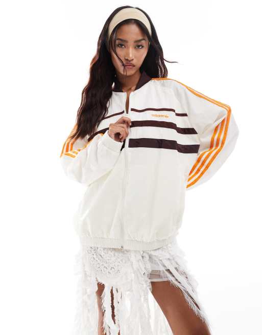 adidas Originals -- Trainingstop in jaren 80-stijl in gebroken wit/schaduwbruin