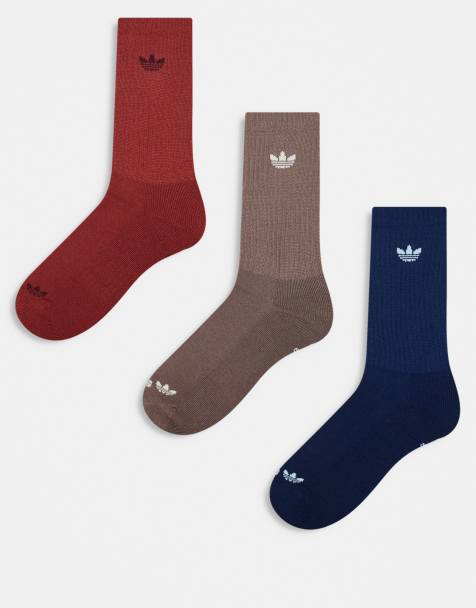 adidas Originals Trefoil 2.0 3-pack crew socks in navy multi - view 1