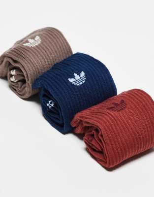 Shop Adidas Originals Trefoil 2.0 3-pack Crew Socks In Navy