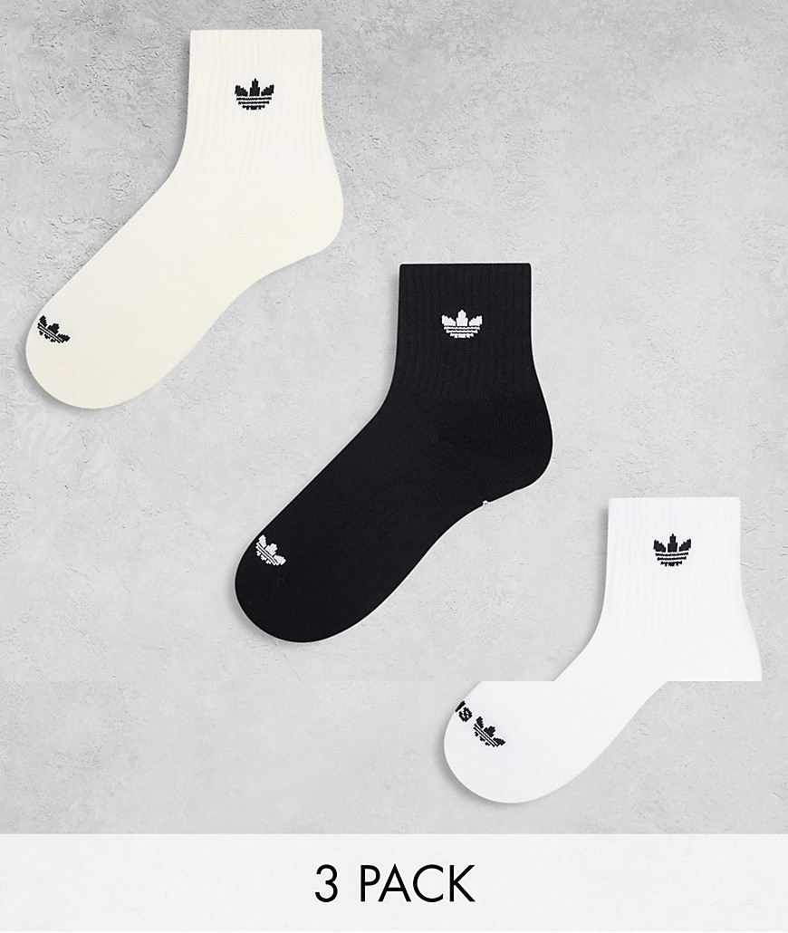 Adidas Originals Trefoil 2.0 3-pack High Quarter Socks In Multi