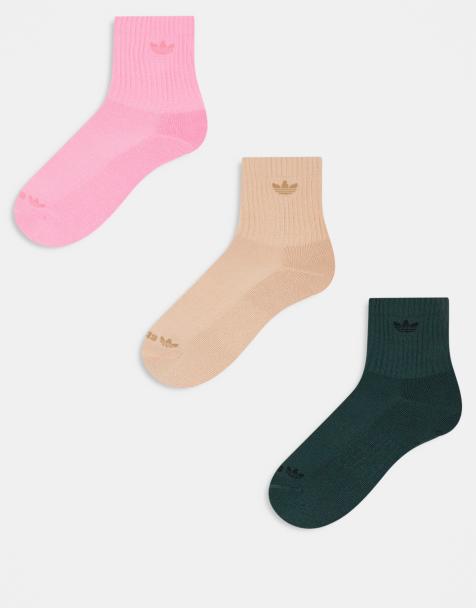 adidas Originals Trefoil 2.0 3-pack quarter socks in multi - view 1