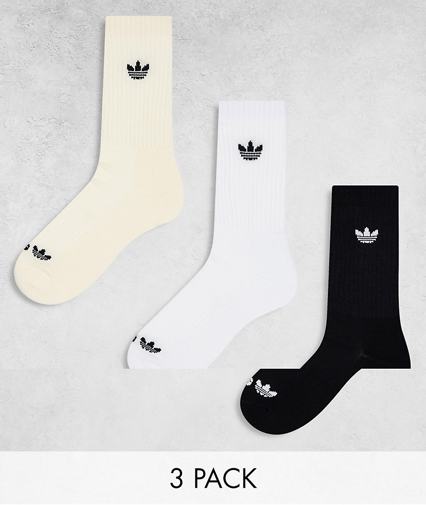 Adidas Originals Trefoil 2.0 Crew 3-pack Socks In Multi