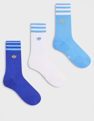 Adidas Originals Trefoil 2.0 World Cup Argentina 2026 3 Pack Crew Socks In Multi