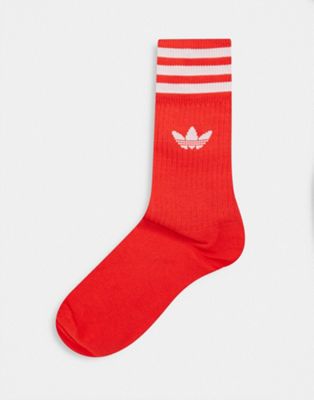 red adidas crew socks