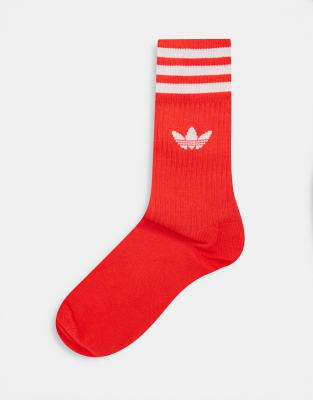 adidas crew socks red