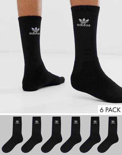 adidas Originals Trefoil 6 pack crew socks ASOS