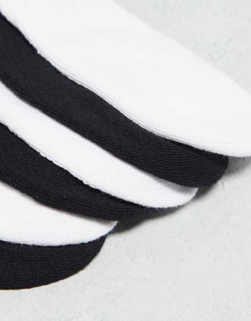 adidas Originals Trefoil 6-Pack Quarter socks in black and white