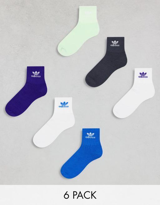 adidas Originals Trefoil 6-Pack Quarter socks in multi