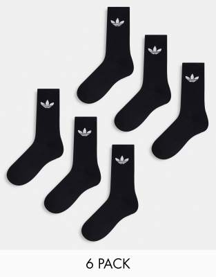 adidas Originals adidas Originals trefoil 6 pack socks in black