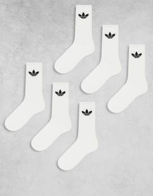 adidas Originals - Trefoil - 6er-Pack Socken in Weiß mit Dreiblatt-Logo