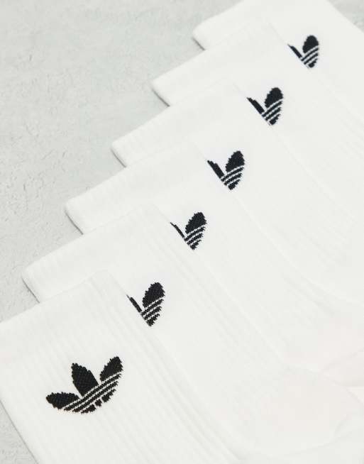 adidas Originals – Trefoil – 6er-Pack Socken in Weiß mit Dreiblatt-Logo, 3 von 3