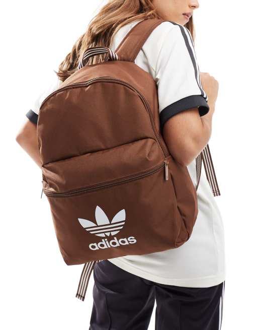 adidas Originals trefoil backpack in brown ASOS