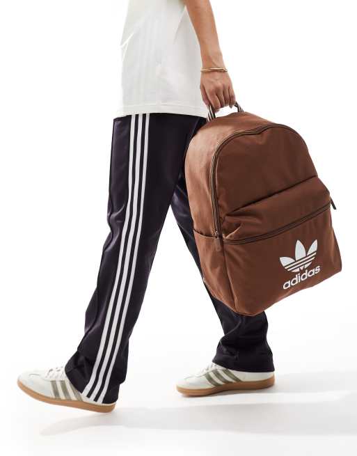 adidas Originals trefoil backpack in brown ASOS