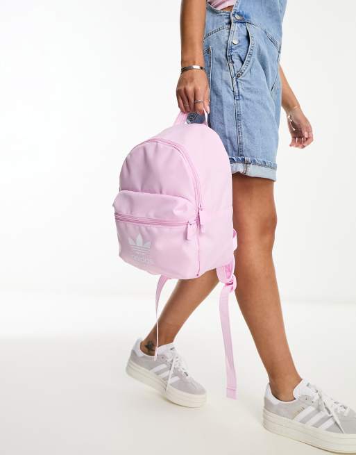 Pink adidas 2024 trefoil backpack