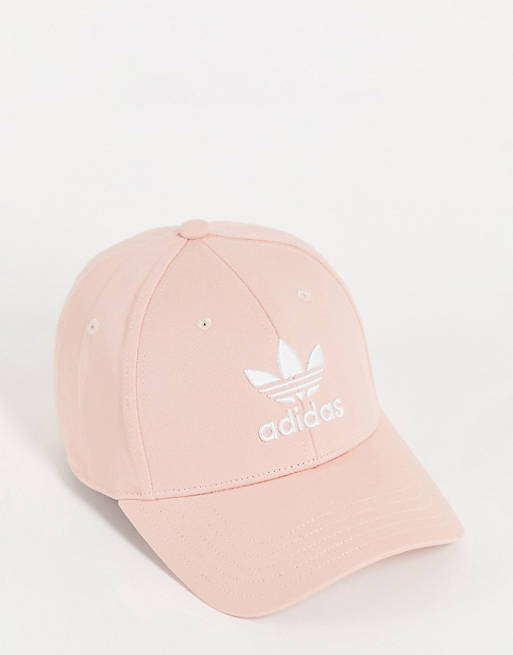 adidas Originals trefoil baseball cap in light pink