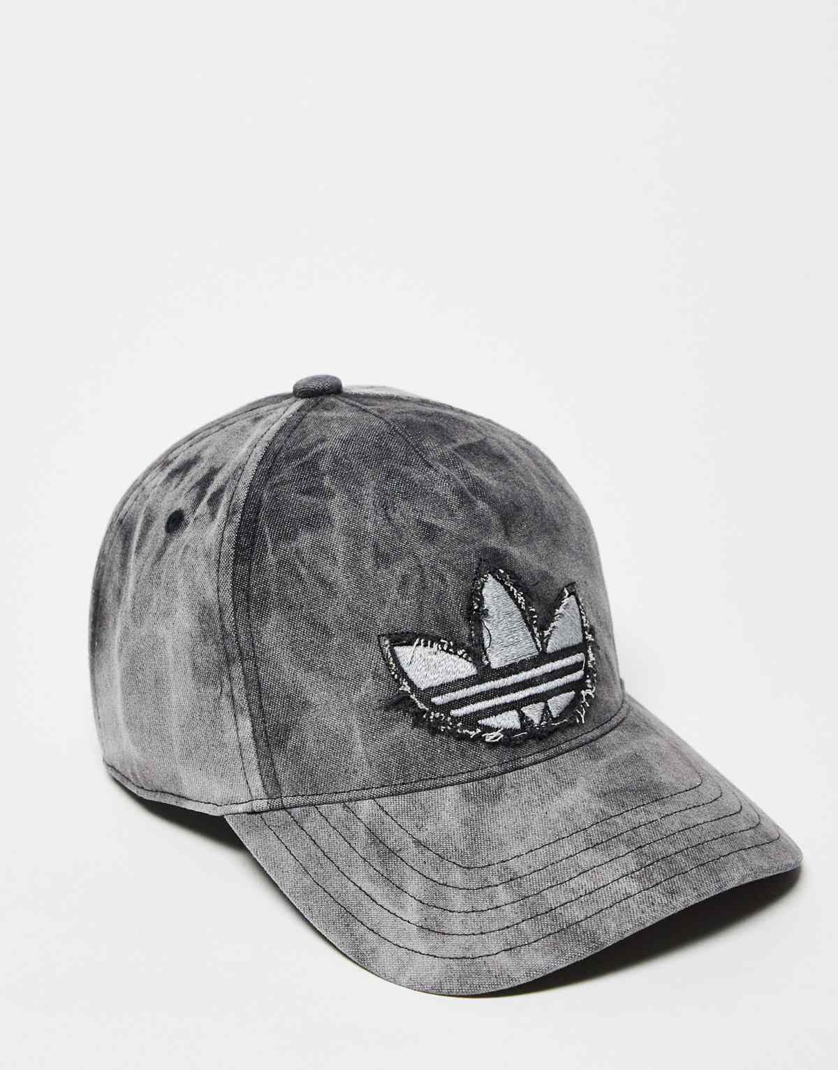 adidas Originals trefoil baseball cap in washed black