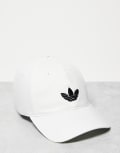 [adidas Originals] adidas Originals trefoil baseball cap in white One Size white