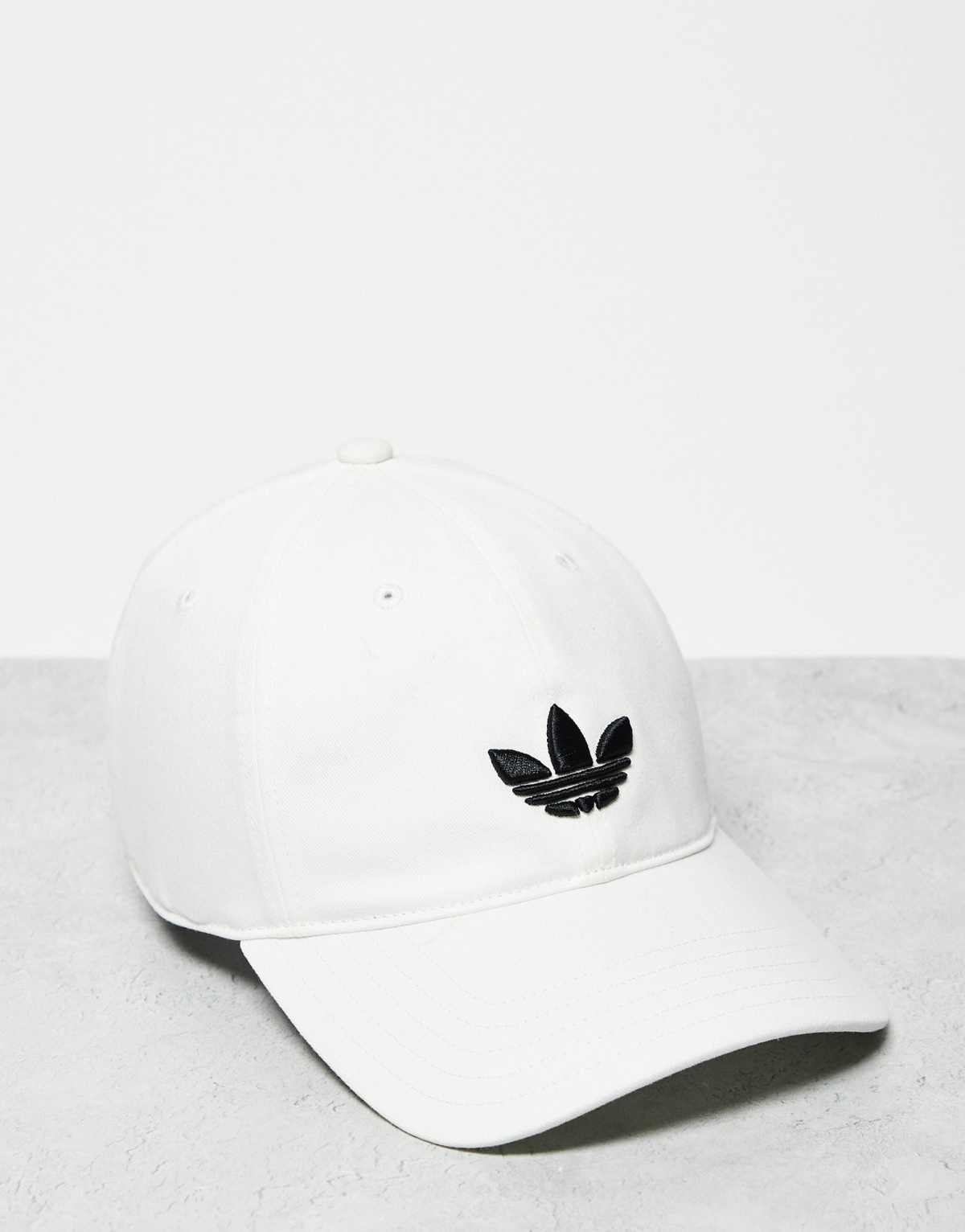 adidas Originals trefoil baseball cap in white