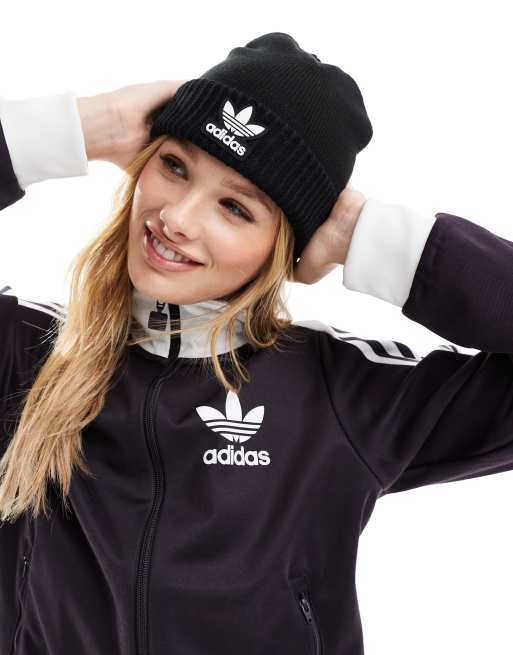 Adidas trefoil beanie black sale