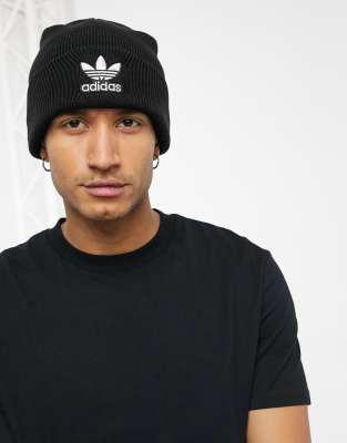 ADIDAS ORIGINALS TREFOIL BEANIE IN BLACK,EW2687